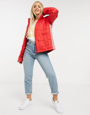 adidas red padded jacket