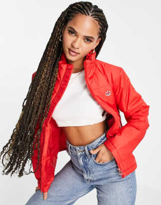 Adidas red 2024 crop jacket