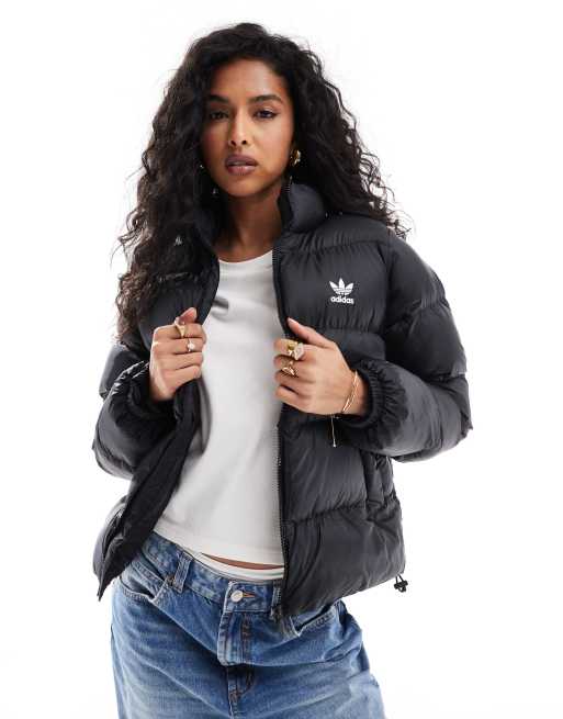 adidas Originals Short Puffer jacket in black