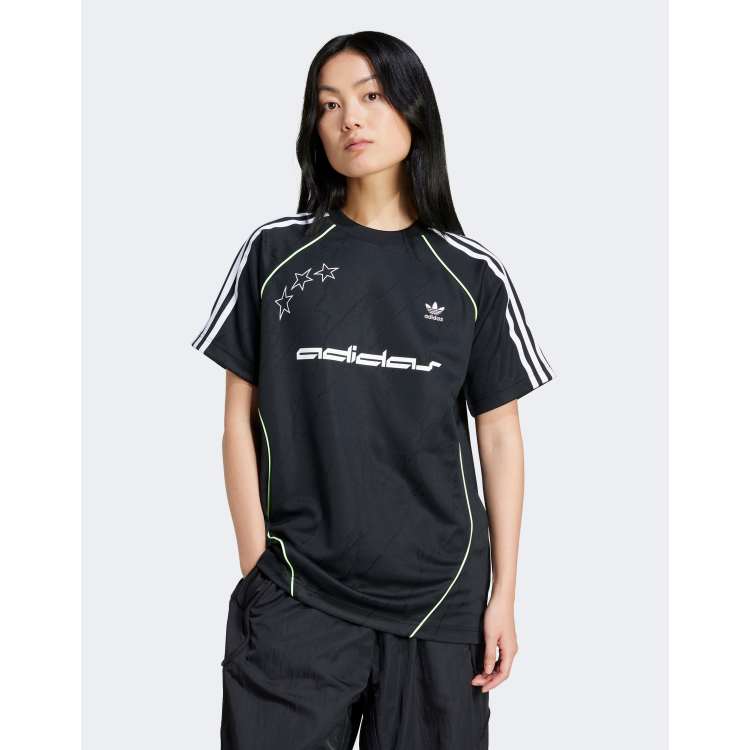 ☆Adidas☆Originals Jersey Short Sleeve Dress Black Adidas Originals Short-Sleeved Dresses Women's Black - POIZON