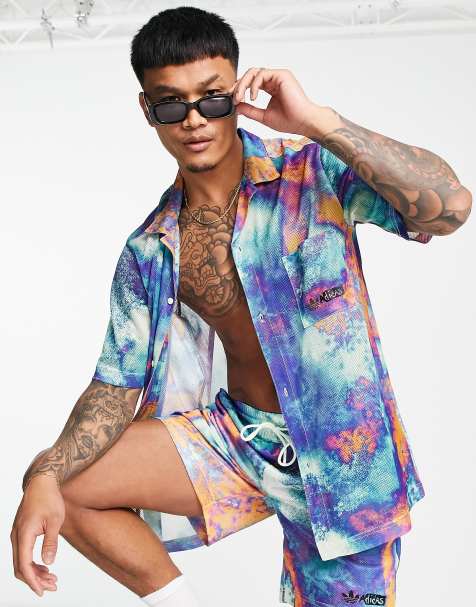 ASOS DESIGN 90s oversized denim shirt in acid wash tie dye