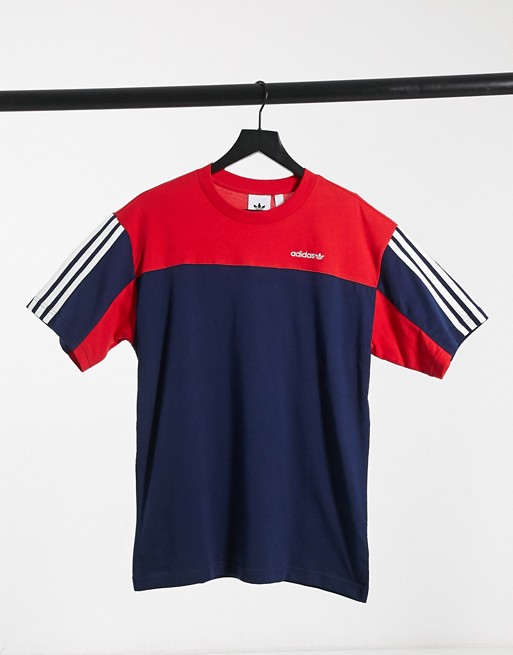 adidas Originals short sleeve t-shirt in red and navy