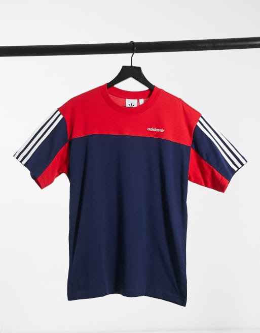 Adidas red white outlet and blue shirt