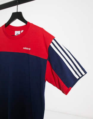 red and navy blue adidas