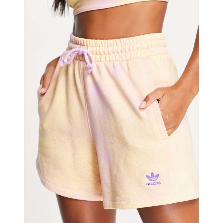 adidas Originals shorts in bliss lilac with splatter print