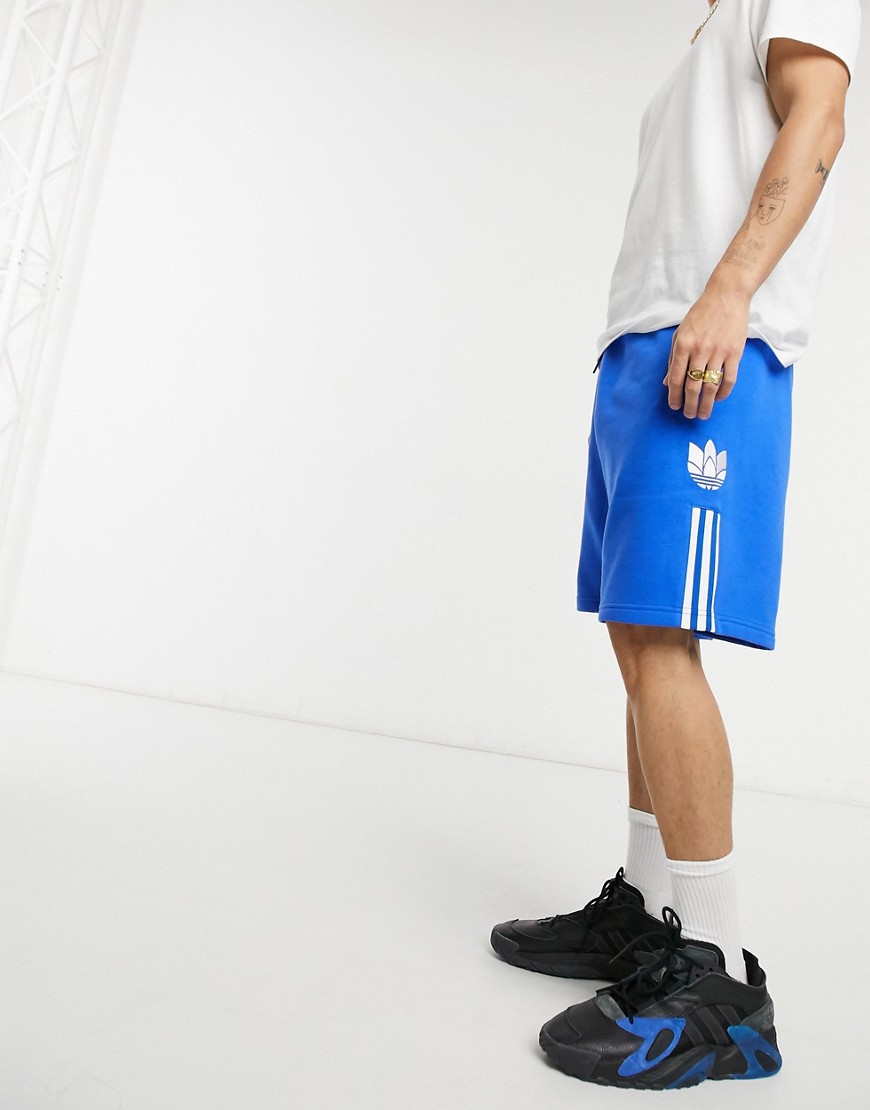 Adidas Originals shorts in blue and white