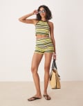 [adidas Originals] adidas Originals shorts in yellow striped towelling XS YELLOW