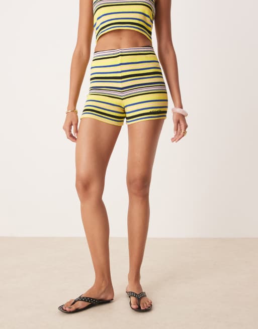 adidas Originals shorts in yellow striped towelling | ASOS