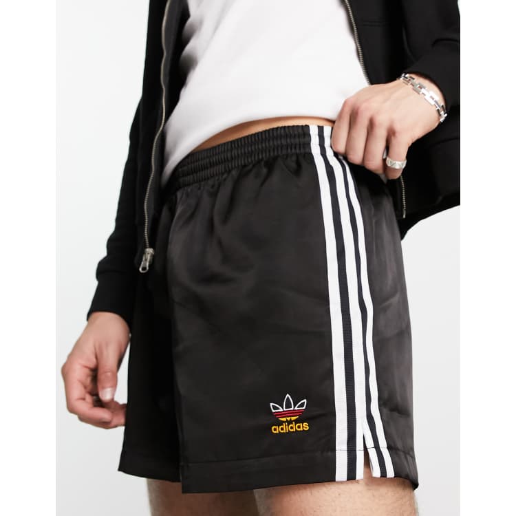 Adidas originals – schwarze jersey-shorts mit 3-streifen clearance design