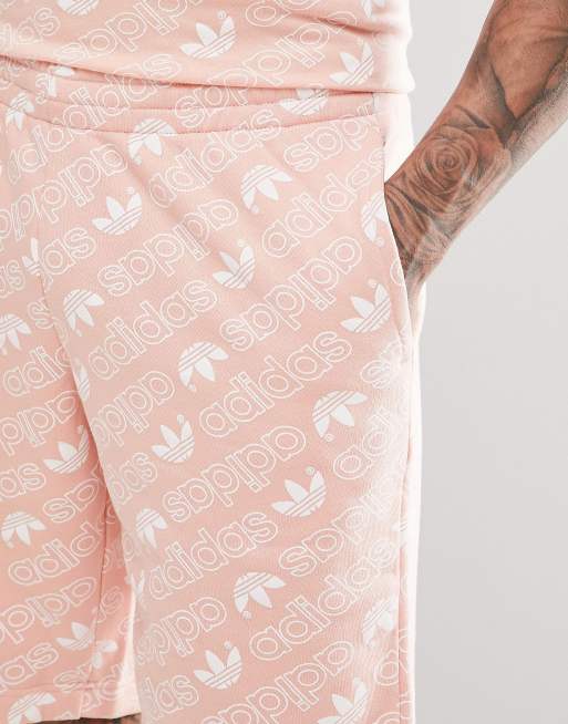 Adidas originals shorts with all over print in pink store