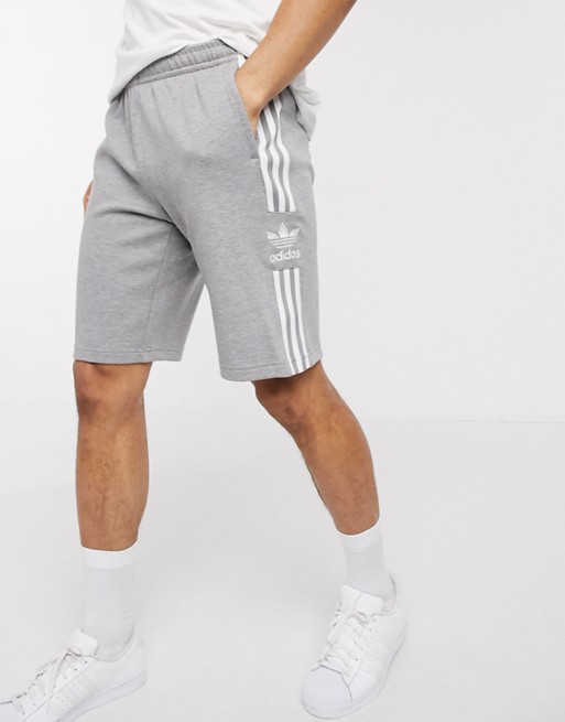 adidas Originals shorts with lock up logo in grey