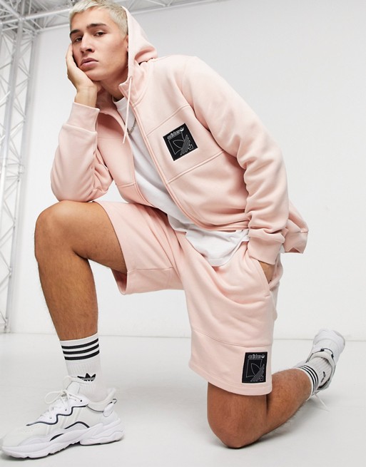 adidas Originals shorts with SPRT logo in pink