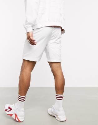 adidas 3 stripe shorts white