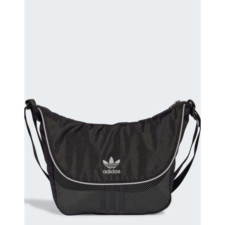 adidas Originals Shoulder bag in black reflective silver ASOS