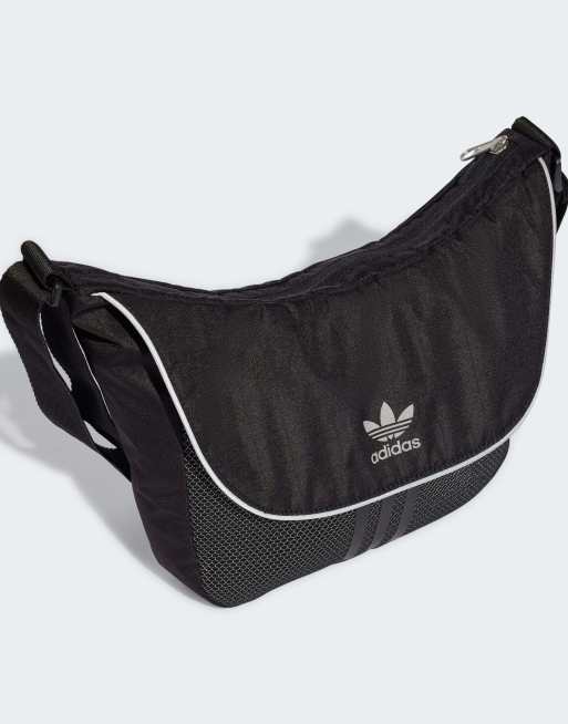adidas Originals Shoulder bag in black reflective silver ASOS