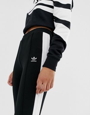 adidas Originals side stripe super slim joggers in black | ASOS