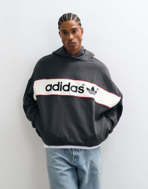 adidas Originals signature blocked hoodie in black - view 1