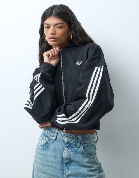 adidas Originals Signature full zip hoodie in black - view 1