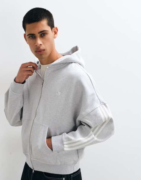 adidas Originals Signature sweat à capuche zippé intégral gris - view 1