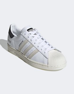 Adidas Originals - Sigseries Superstar - Sneakers bianche e blu navy-Bianco