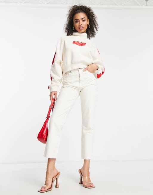 Felpa adidas bianca e rossa on sale