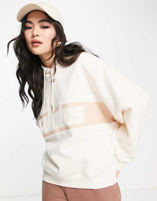 adidas Originals - 'ski chic' - Havrefarvet retro-hættetrøje
