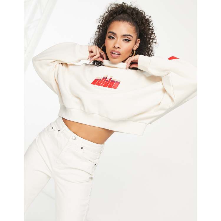 adidas Originals 'Ski Chic' high neck sweatshirt in white | ASOS