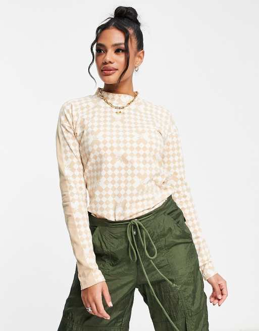 adidas Originals - 'ski chic' - Langærmet baselayer-top i beige med print 