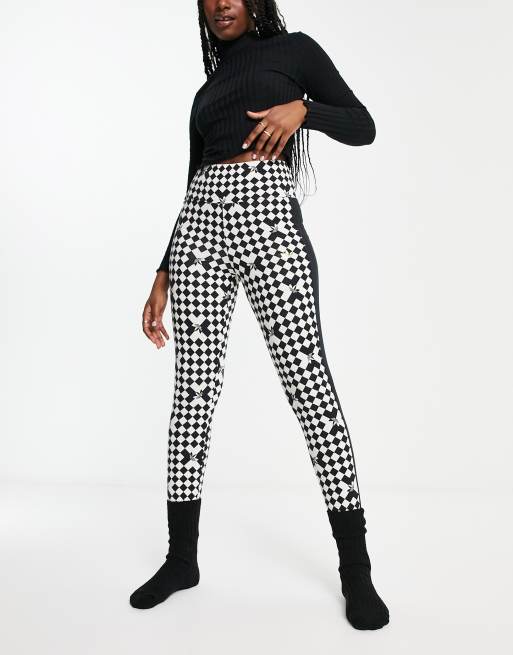 Leggings with outlet checkered stripe