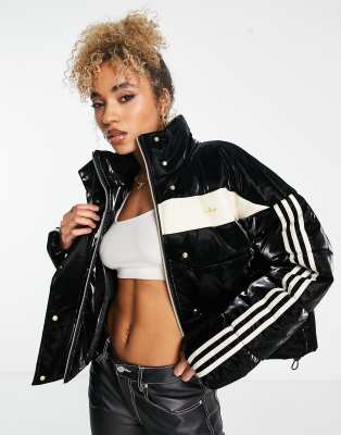 Women's Puffer Jacket Adidas Originals Monogram Puffer Jacket Black