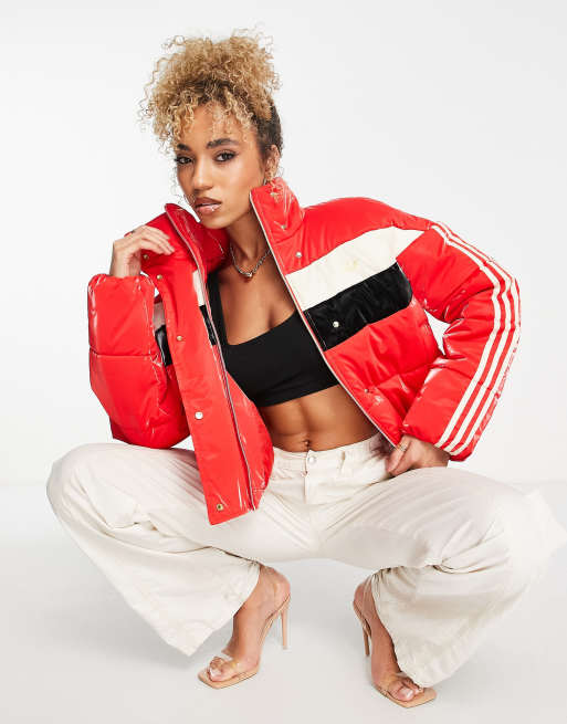 Asos red puffer outlet jacket