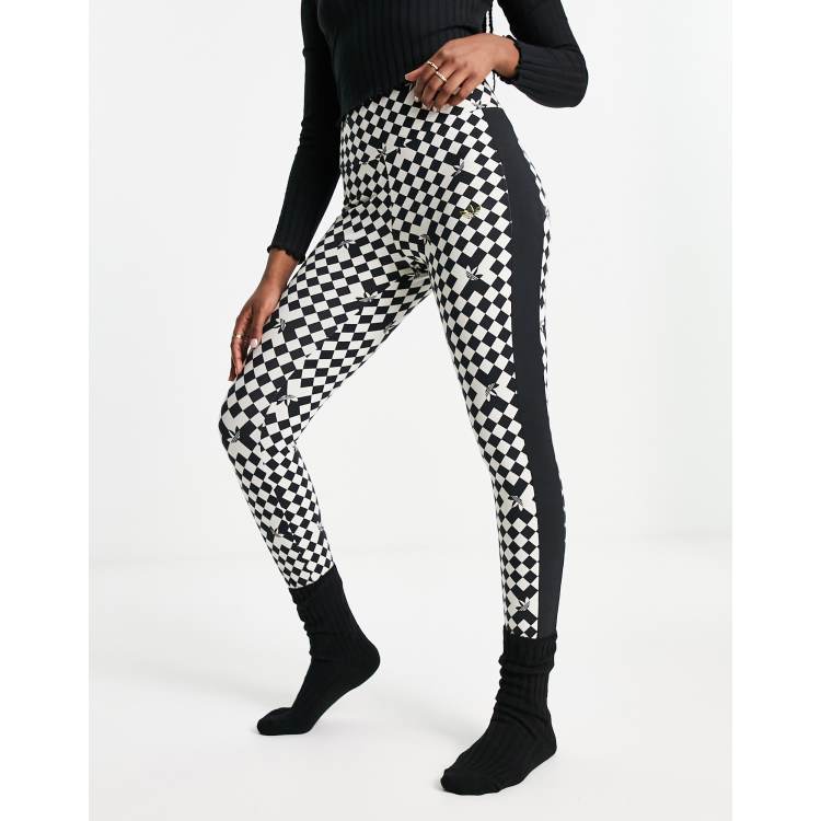 adidas Originals 'ski chic' stirrup leggings in black print