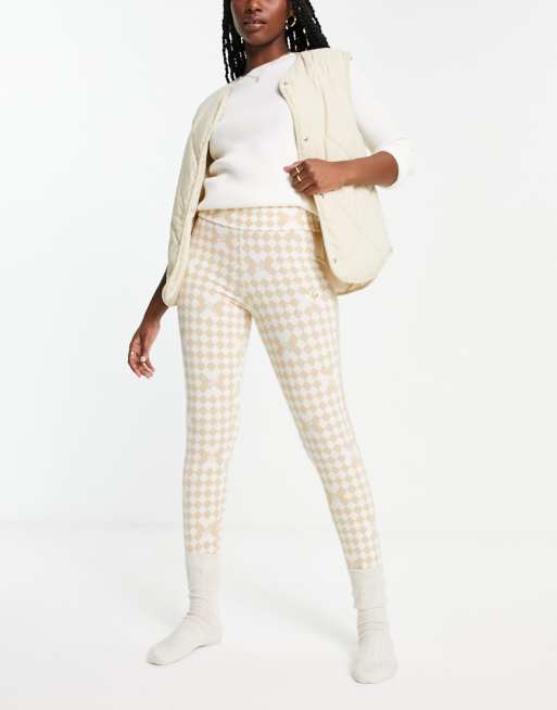 adidas Originals 'ski chic' stirrup leggings in oatmeal print