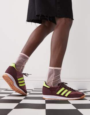 adidas Originals - SL 72 OG - Baskets - Bordeaux et jaune-Rouge
