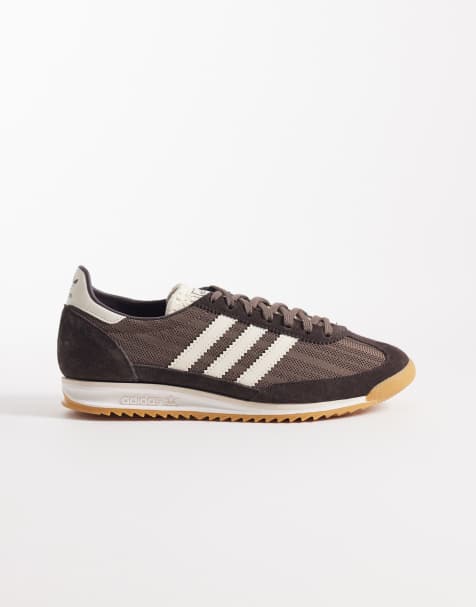 adidas Originals – SL 72 OG – Bruna och gräddvita sneakers med virkad plös - view 1