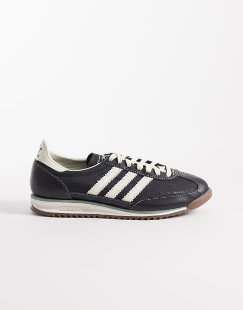 adidas Originals SL 72 OG contrast stitch  trainers in black and cream - view 1