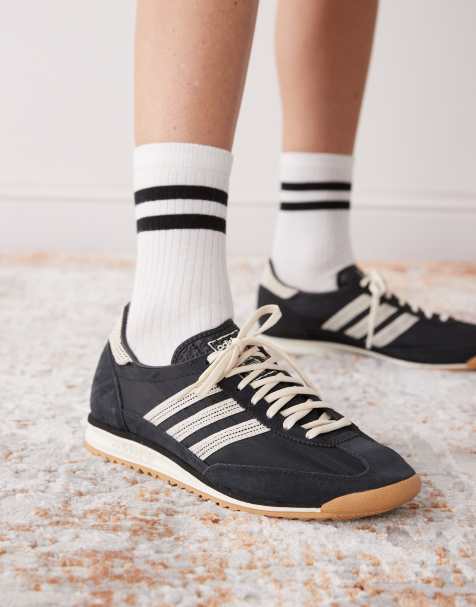 adidas Originals SL 72 OG crochet sneakers in black and cream - view 1