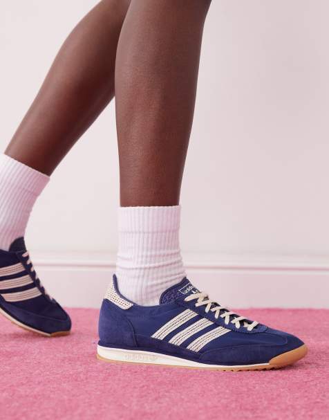 adidas Originals - SL 72 OG - Gehaakte sneakers in marineblauw en wit - view 1