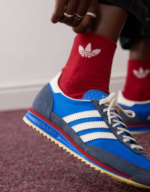 Blue and red adidas trainers online