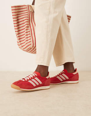 adidas Originals - SL 72 OG - Sneaker in Häkeloptik in Rot und Creme