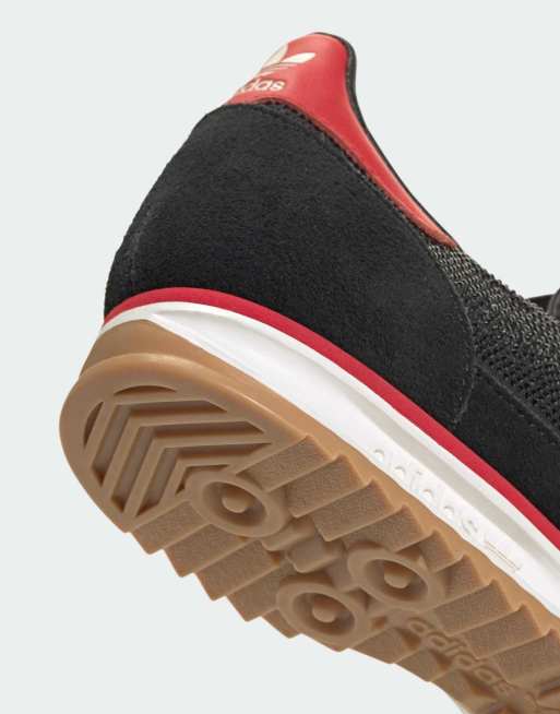 adidas Originals SL 72 OG Sneaker in Schwarz und Weiß mit roten Details, 4 von 4