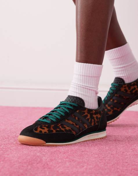 adidas Originals - SL 72 OG - Sneakers i sort/leopardprint - view 1