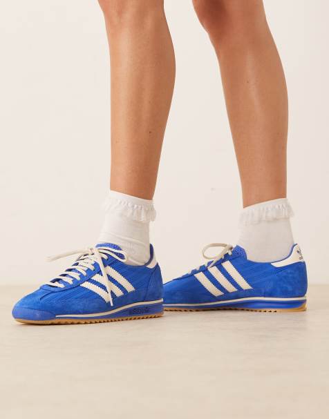 adidas Originals SL 72 OG sneakers in blue and white jersey - view 1