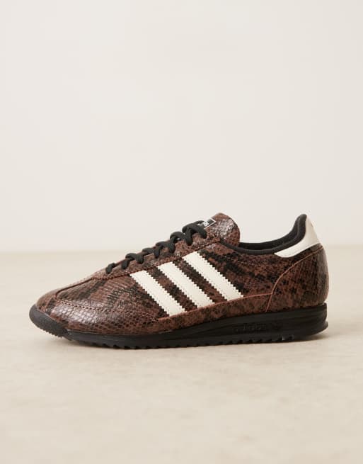 adidas Originals SL 72 OG sneakers in brown and cream snake print