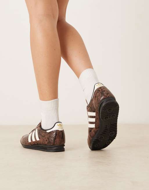 adidas Originals SL 72 OG sneakers in brown and cream snake print