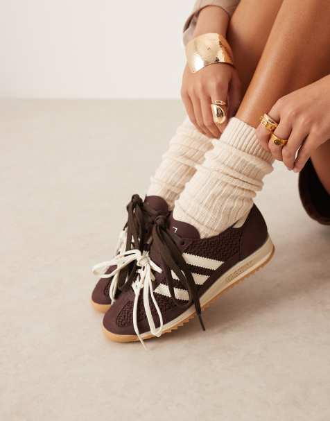 adidas Originals SL 72 OG sneakers in brown and cream woven - Exclusive to ASOS - view 1