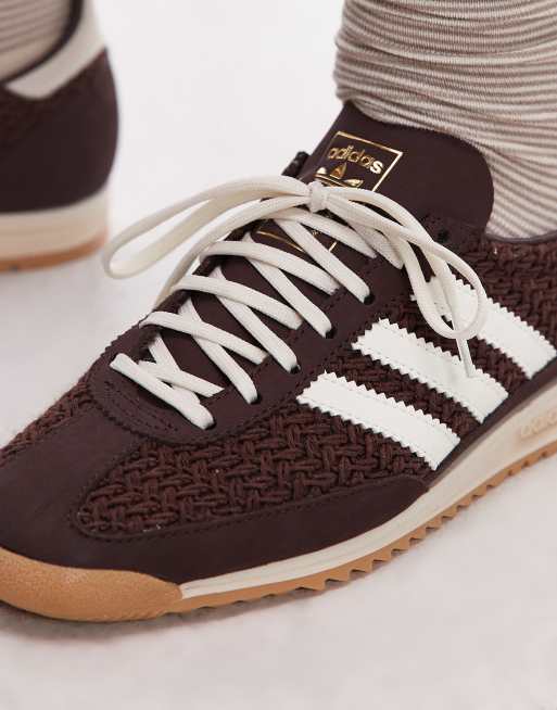 adidas Originals SL 72 OG sneakers in brown and cream woven