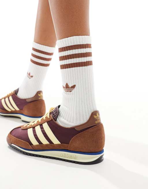 adidas Originals SL 72 OG trainers in brown and yellow
