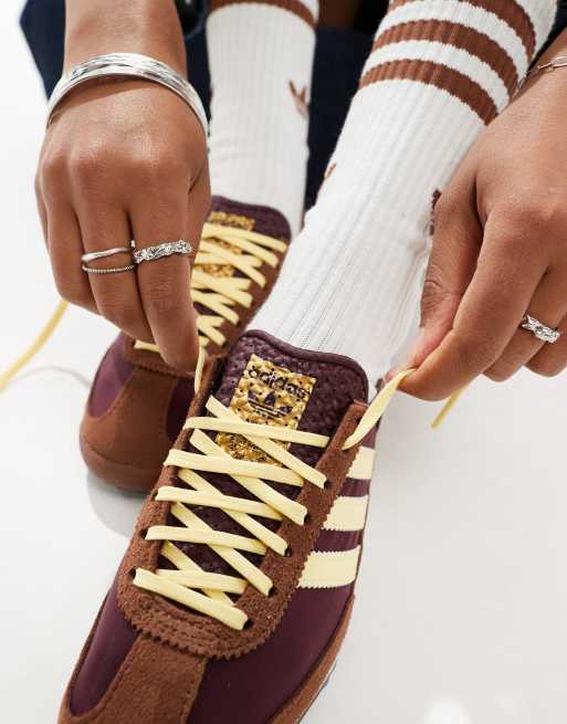 adidas Originals SL 72 OG trainers in brown and yellow