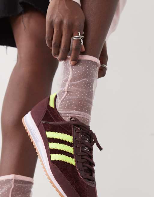 adidas Originals SL 72 OG trainers in burgundy and yellow